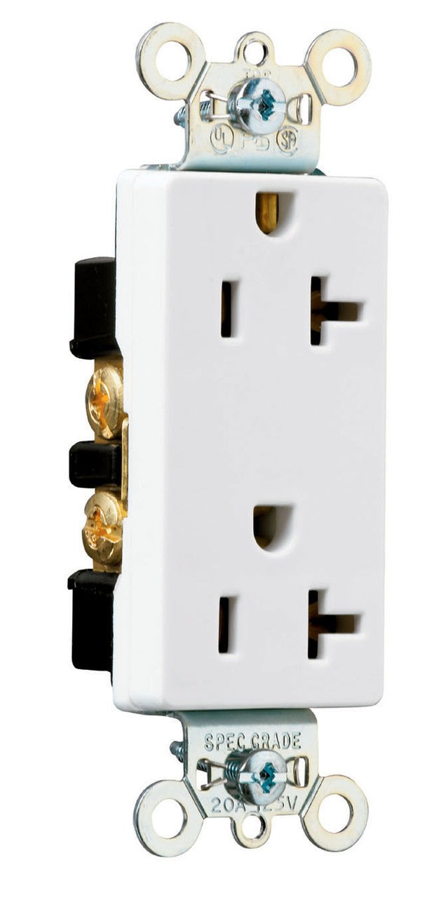 DECOR RECP 20A 125V S+B WH
