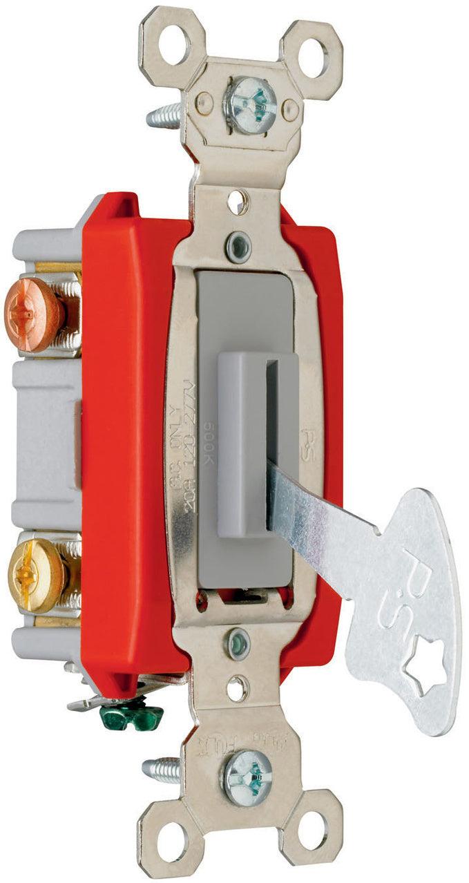20A 347VAC B+S WIRE CAN 3W LOCK SW GRY