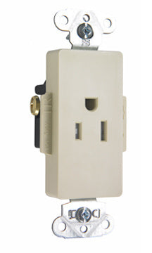 DECO REC SGL TAMPER RES 15A/125V IV