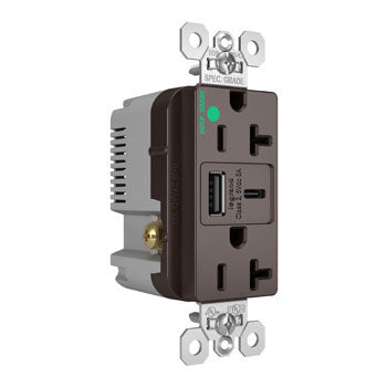 20A 125V HG TR REC+USBA+C FAST CHRG BR