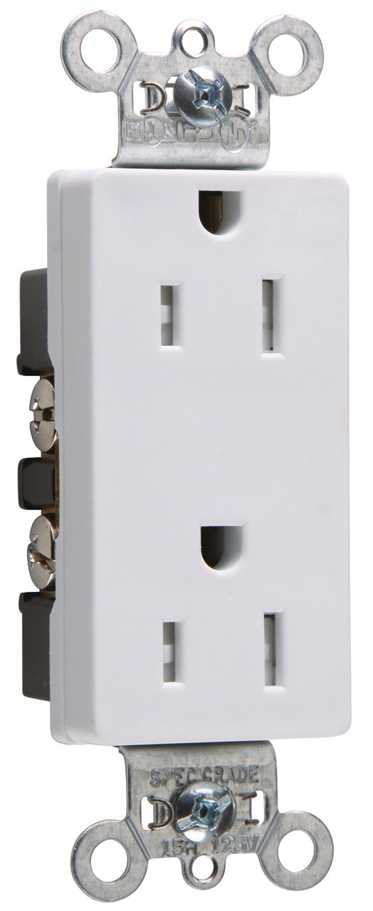 CML TR DECO REC 15A125V B+S WIRE WH