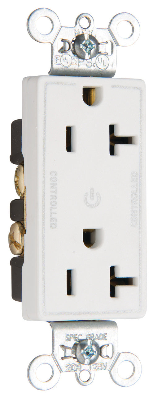 20A DUAL CONT DECO RECP WH
