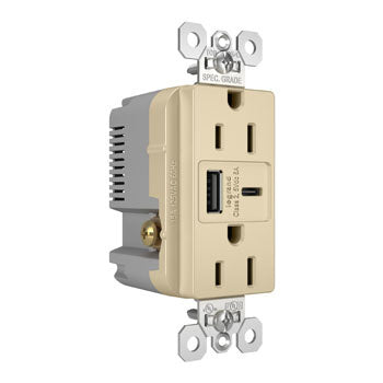 15A 125V TR REC + USBA+C FAST CHRG IV
