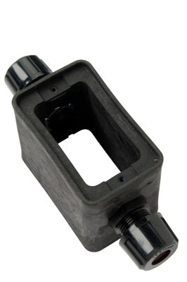 BLACK RUBBER BOX, 2 GRIPS, STD DPTH