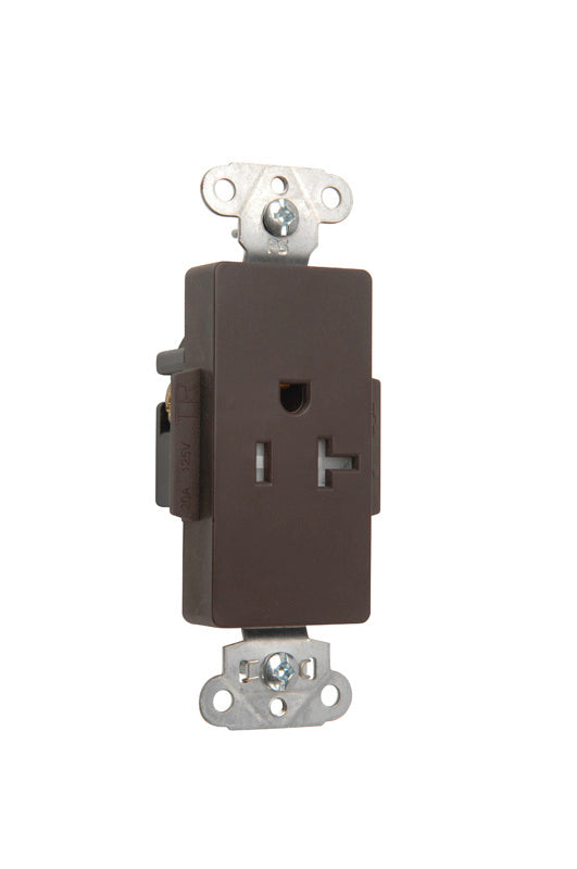 DECO REC SGL TAMPER RES 20A/125V BN