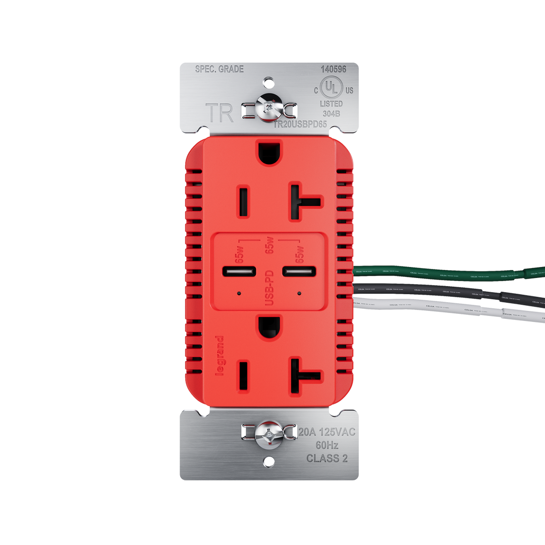 65W PWR DELIVERY USB + TR DUP20A RED .