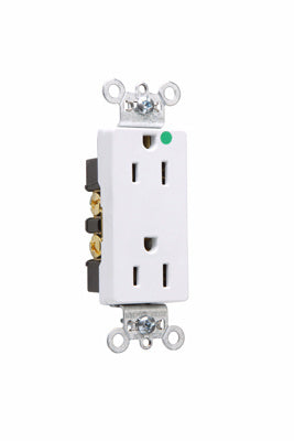 DECO DUP RECEP 15A 125V B+S WIRE HG W