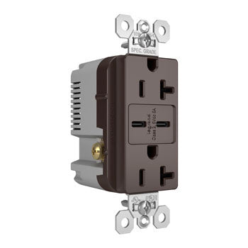 20A 125V TR REC + 2 USBC FAST CHRG BR
