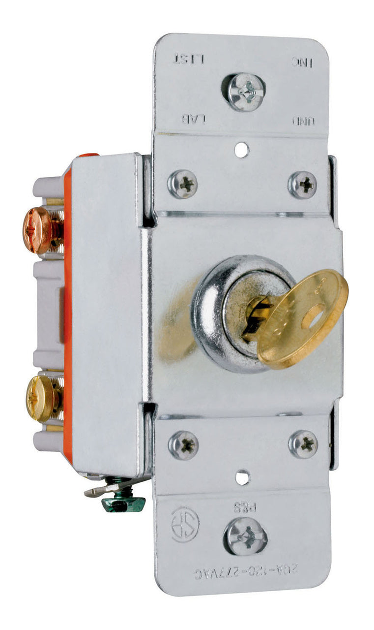 20A 120/277VAC B+S WIRE 3W KEY LOCK SW