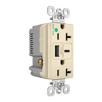 20A 125V HG TR REC+USBA+C FAST CHRG LA