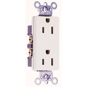 DECOR RECP 15A 125V S+B WIRE WH