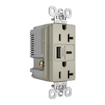 20A 125V TR REC + USBA+C FAST CHRG NI