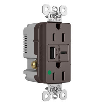15A 125V DUP HG TR REC+USBA USBC 3.1A BR