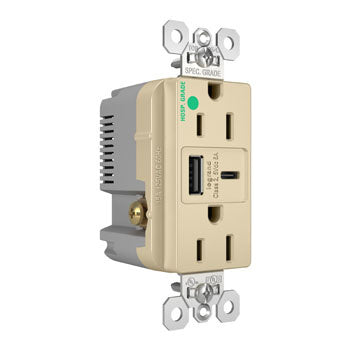 15A 125V HG TR REC+USBA+C FAST CHRG IV