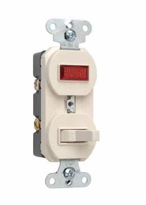 COMBO SW 1P 15A120V PILOT LT 1/25 GRD LA