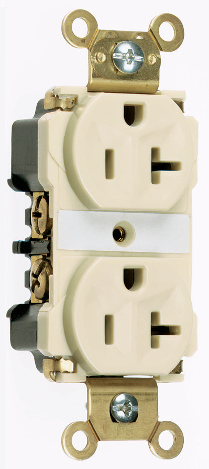 RCPT, DUP SB, HUBPRO, 20A 125V, FG, LA