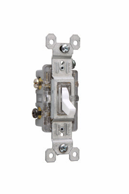 3-WAY LIGHTED TOGGLE SW 15A 120V W