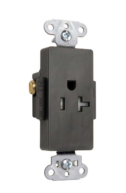 DECO REC SGL TAMPER RES 20A/125V BK