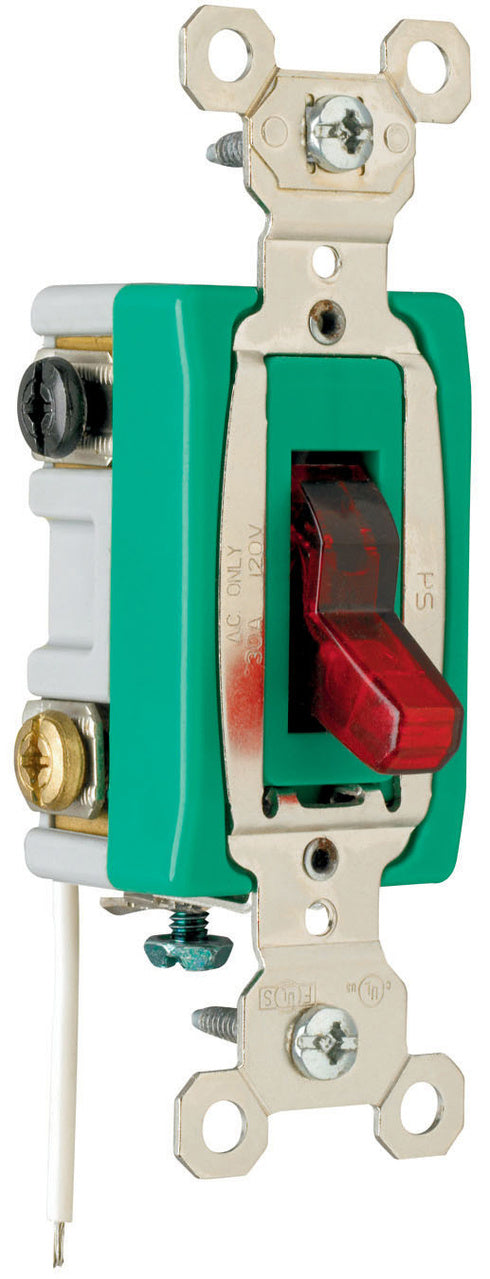 30A 120VAC B+S WIRE 3W PILOT RED