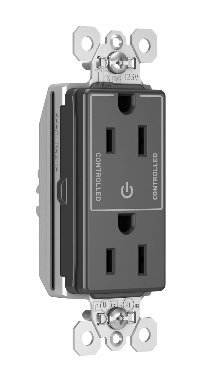 15A TR HALF CTRL PLUGTAIL RECEPT BK