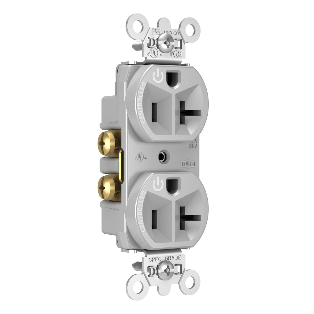 20A DUAL CONT DUP RECP GRY