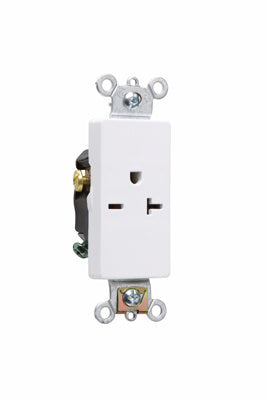 DECO SINGLE RECP 20A 250V S+B WIRE BK