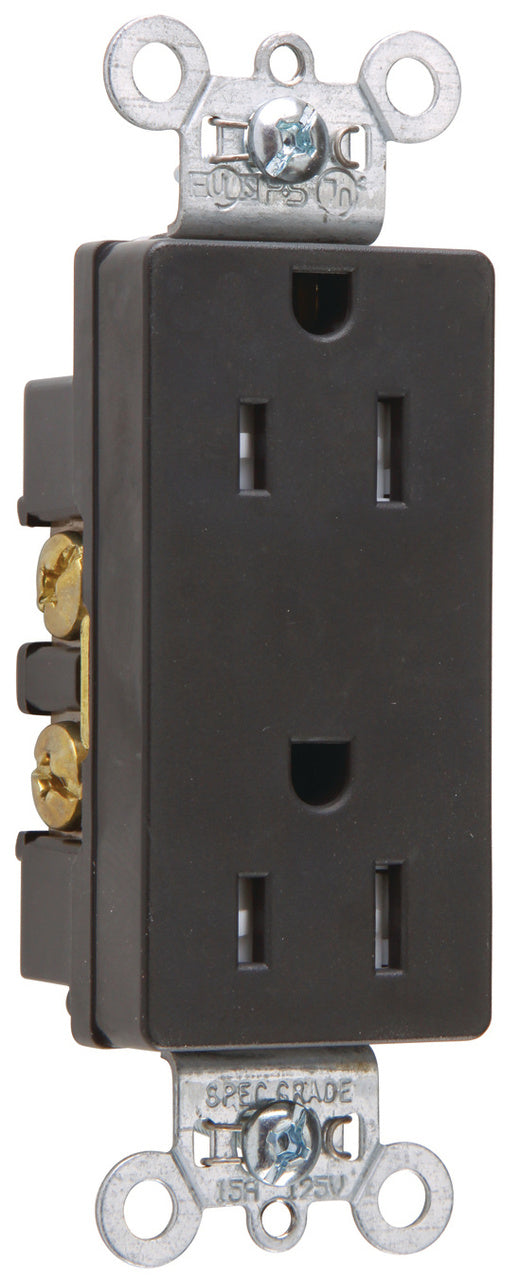 CML TR DECO REC 15A125V B+S WIRE BK