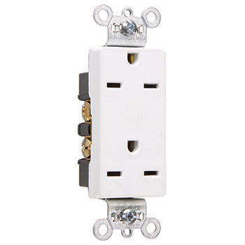DECO DUP RECEP 15A 250V B+S WIRE BK