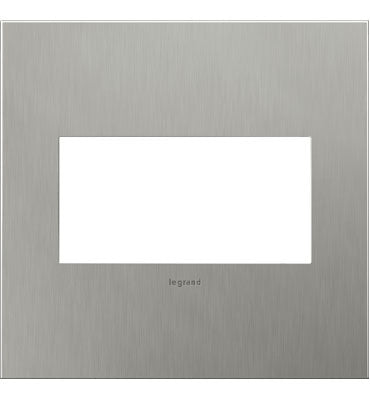 Brushed Stainless Steel, 2-Gang Wall Plate