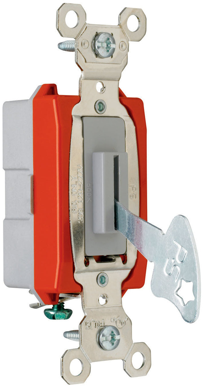 20A 120/277VAC B+S WIRE SP LOCK SW GRY
