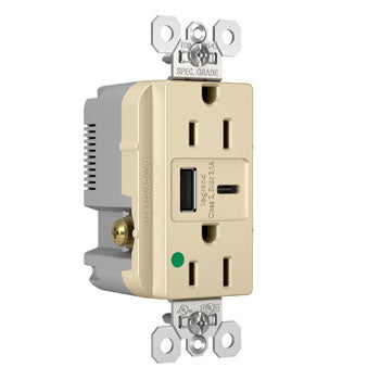 15A 125V DUP HG TR REC+USBA USBC 3.1A IV