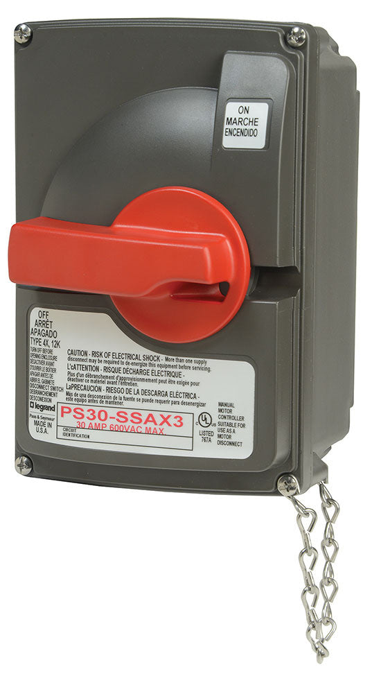 30A 600VAC N/F SAFETY SWITCH W/3 AUX