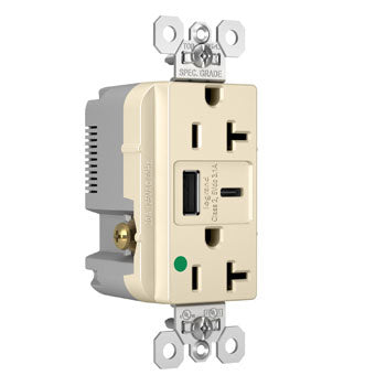 20A 125V DUP HG TR REC+USBA USBC 3.1A LA