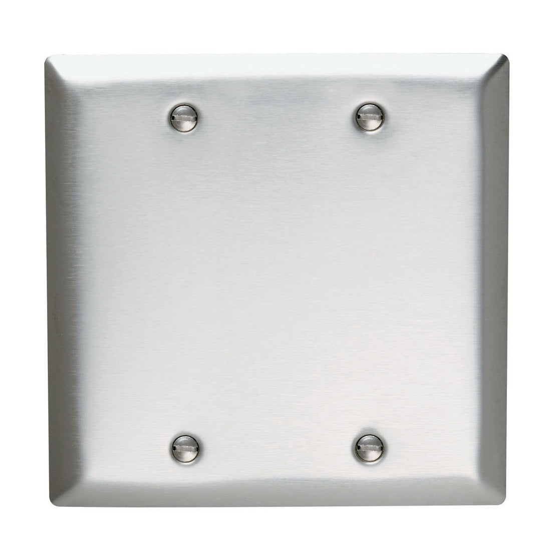 WALLPLATE, 2-G, BLANK, SS, BOX