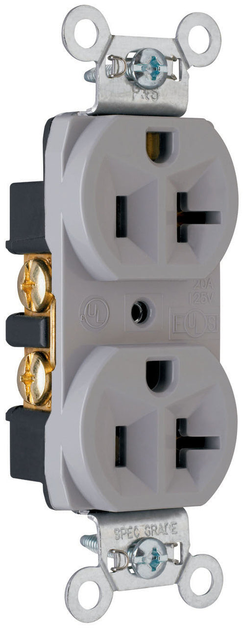 20A 125V CONSTRUCT DUPLEX RECEPT GRY