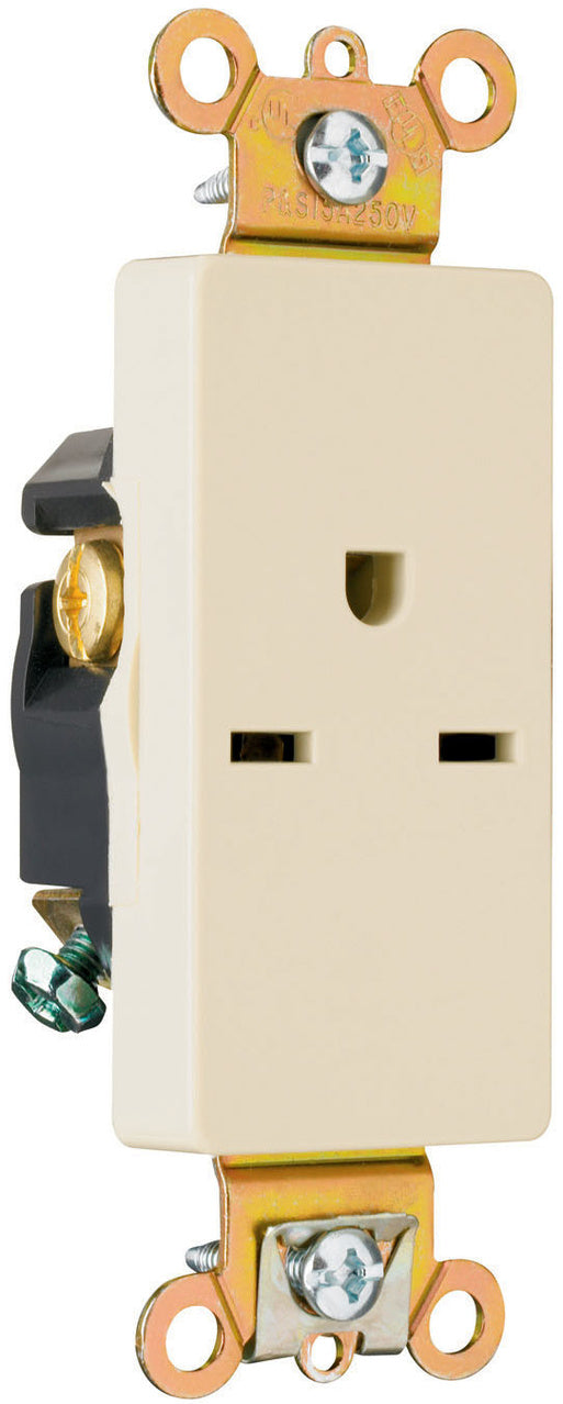 DECO SINGLE RECP 15A 250V S+B WIRE I