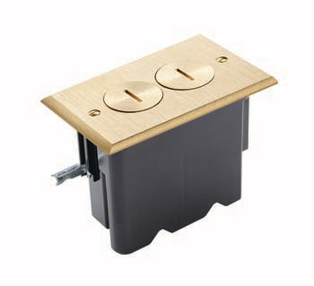 WOOD FLOOR BOX BRUSHED BRASS COVER