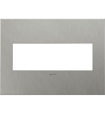 Brushed Stainless Steel, 3-Gang Wall Plate