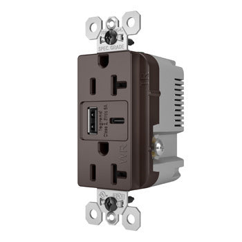 20A 125V WR TR REC + USBA+C FAST CHRG BN