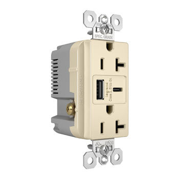 20A 125V TR REC + USBA+C FAST CHRG LA