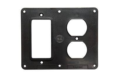 2G BLACK 1-GFCI, 1-DPLX CVR PLT