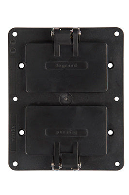 2G BLACK FLIP LID 2-GFCI CVR PLT