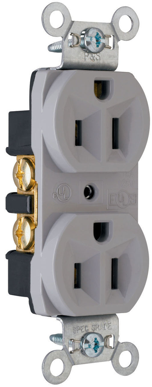 15A 125V CNSTRCTN DUP RECP GRY