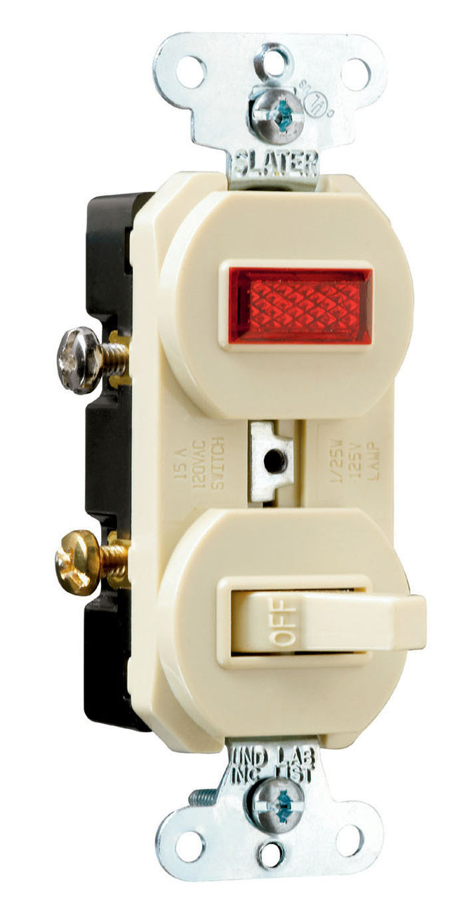 COMBO SW 1P 15A120V PILOT LITE 1/25 I
