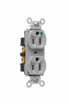 COMPACT HG DUP REC 15A 125V GRY