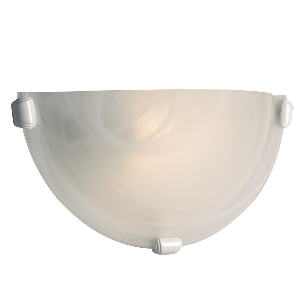 Wall Sconce - White w/ Marbled Glass