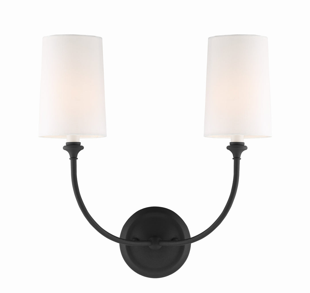 Libby Langdon Sylvan 2 Light Black Forged Sconce