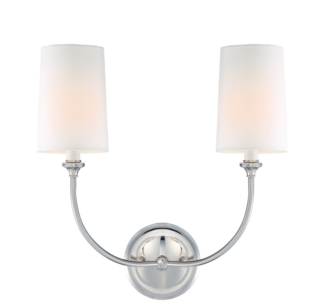 Libby Langdon Sylvan 2 Light Polished Nickel Sconce