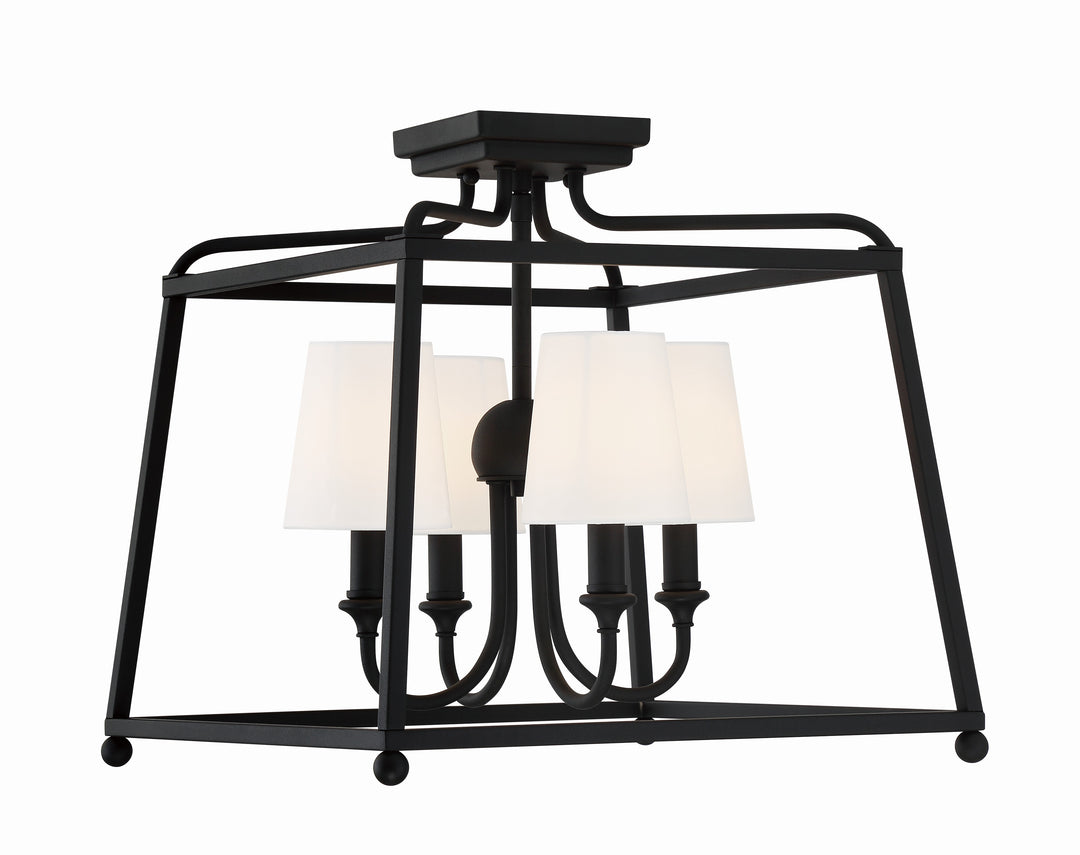 Libby Langdon Sylvan 4 Light Black Forged Semi Flush Mount