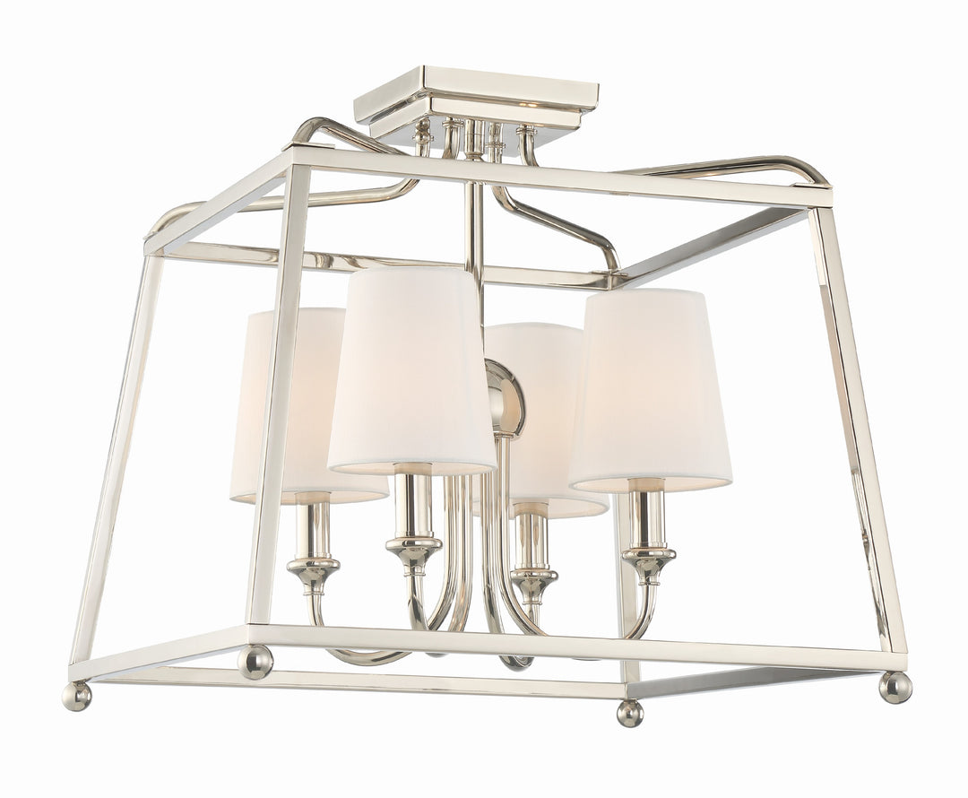 Libby Langdon Sylvan 4 Light Polished Nickel Semi Flush Mount